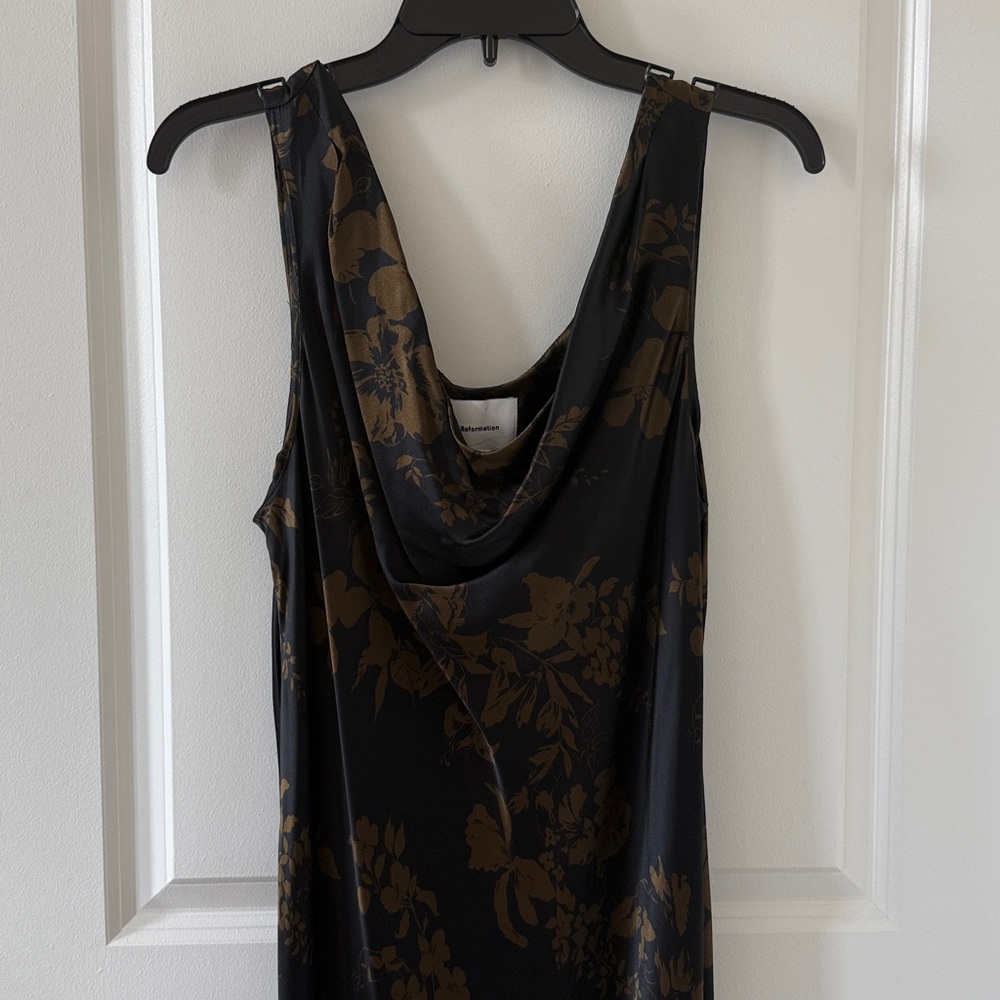 Reformation Annabelle Silk Dress Night Garden - Size 12 - Picture 4 of 5